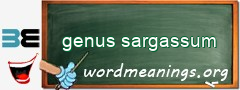 WordMeaning blackboard for genus sargassum
